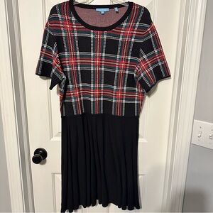 2/$30 Draper James Angie Check Christmas Plaid Sweater Dress